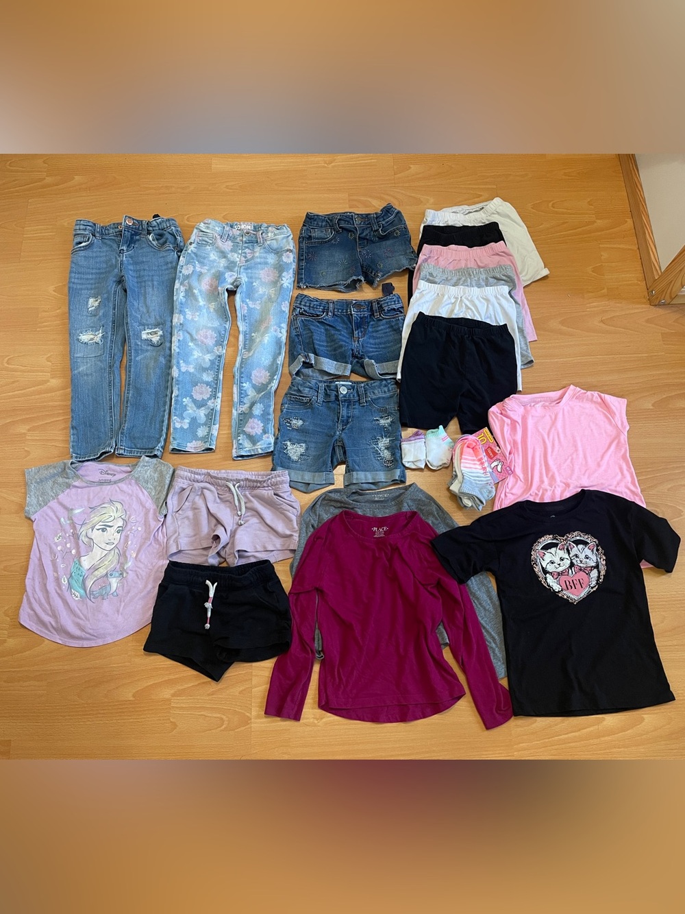Girls back to school lot jeans shorts socks size 4/5 xs